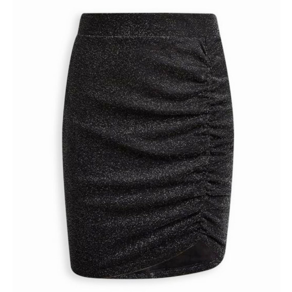 NWT Torrid 3 At The Knee Glitter Knit Cinched Skirt 3X 22 24